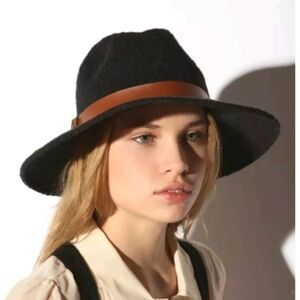 Mint By Goorin Women’s Black Woven One Size Summer Fashionable Beach Cruise Hat